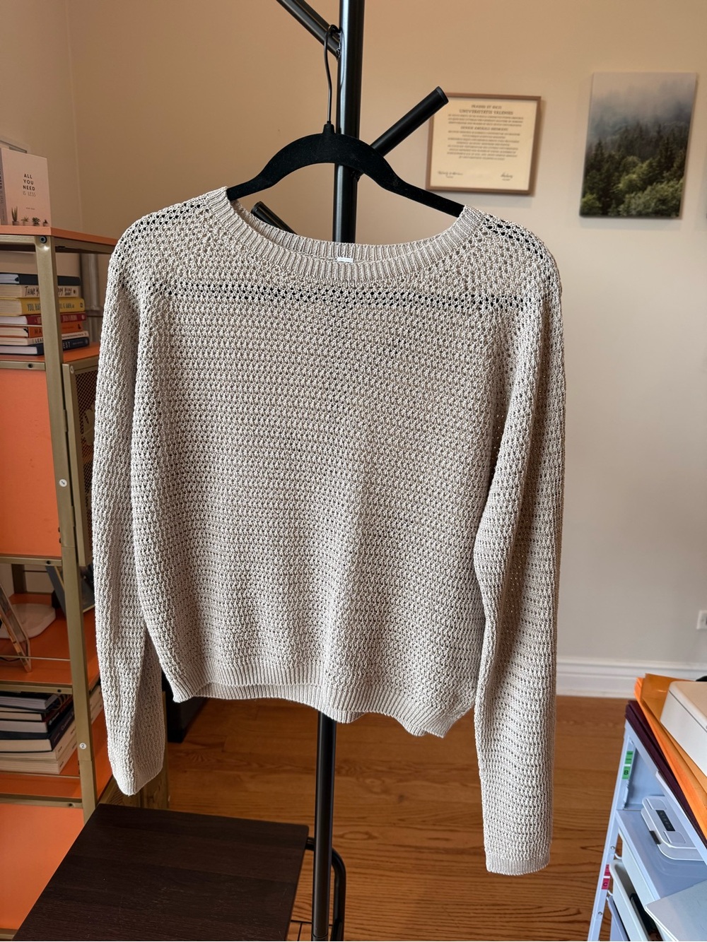 Light Gre Knit Crewneck Sweater - Women's